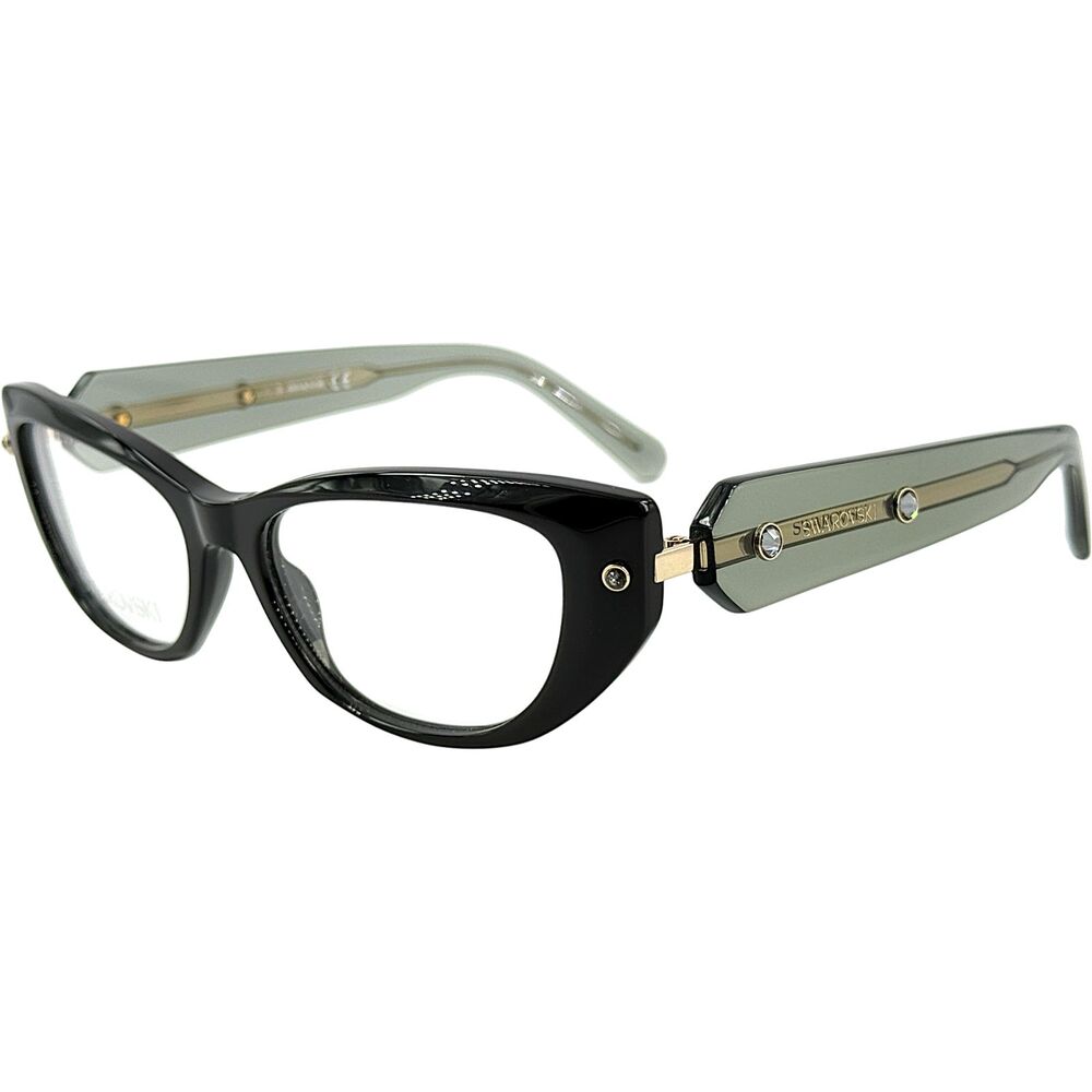 Swarovski SK5476 Womens Plastic Eyeglass Frame 001 Shiny Black 53-16